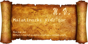 Malatinszki Viátor névjegykártya